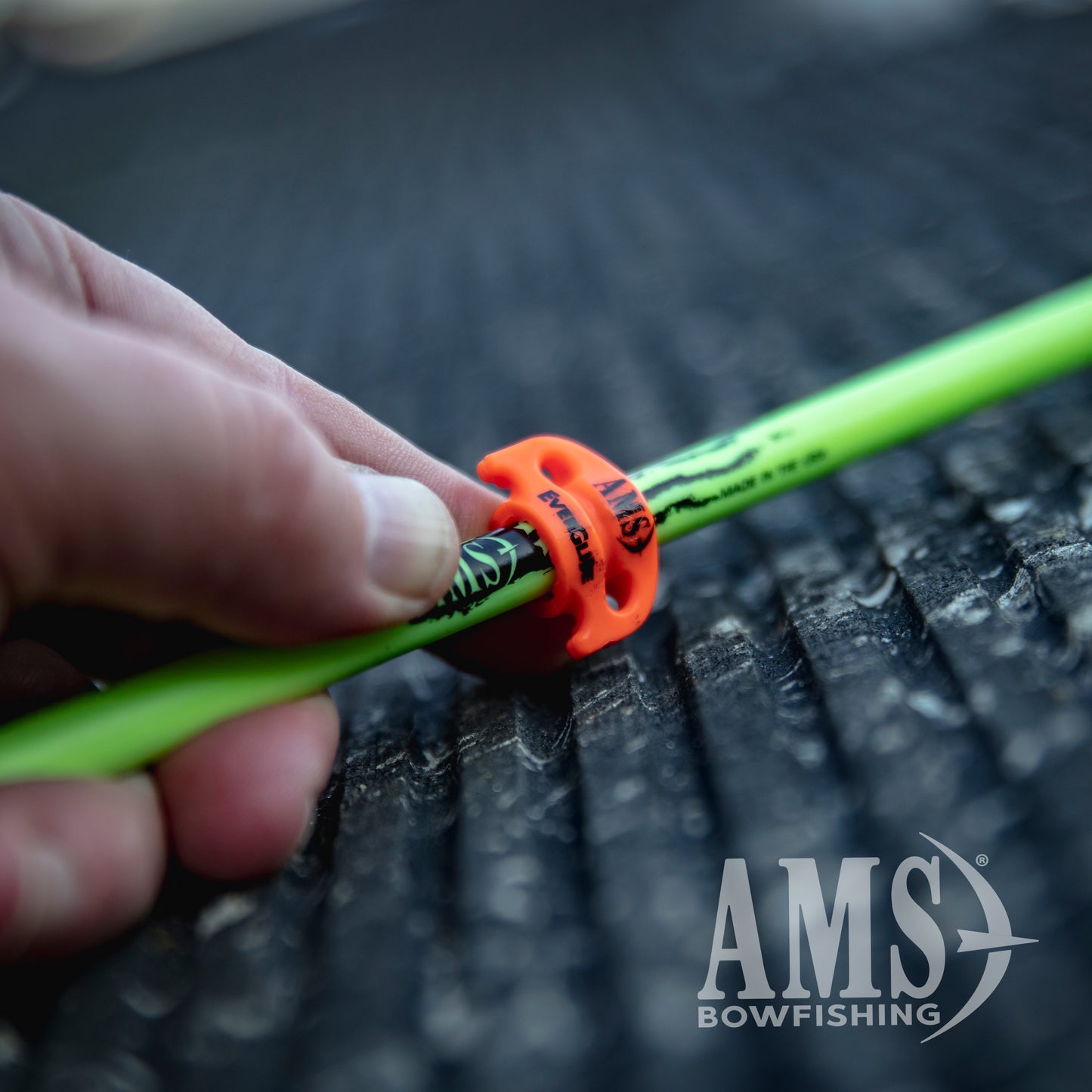AMS Bowfishing EverGlide® Safety Slide® for 5/16” Arrows 5-Pack – Orange