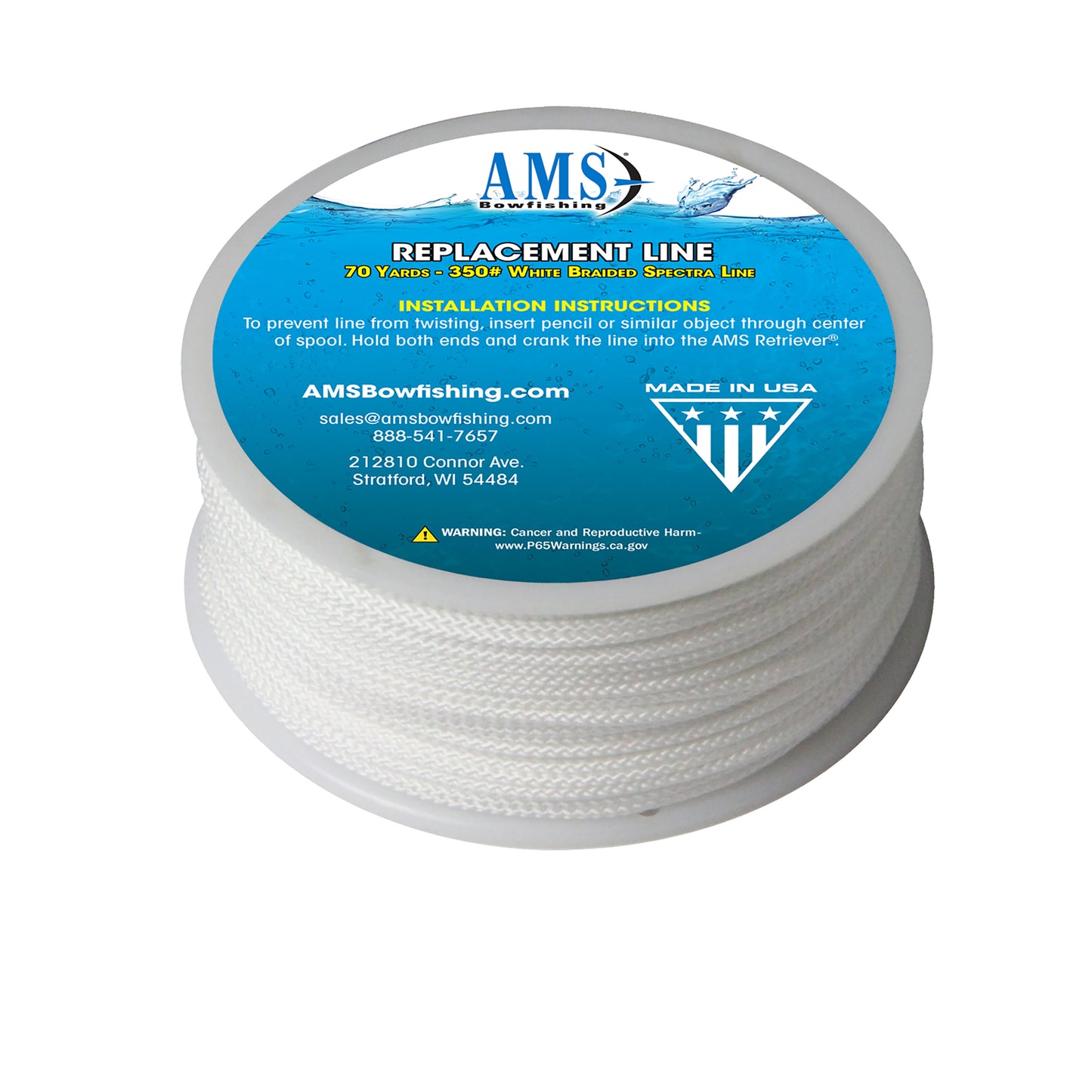 AMS - 70 Yards of 350# Test Braided Spectra Line